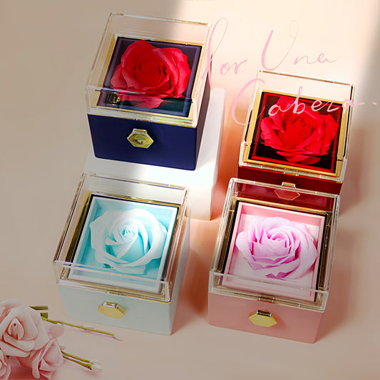 Eternal Bloom™ – Rotating Rose Jewelry Box